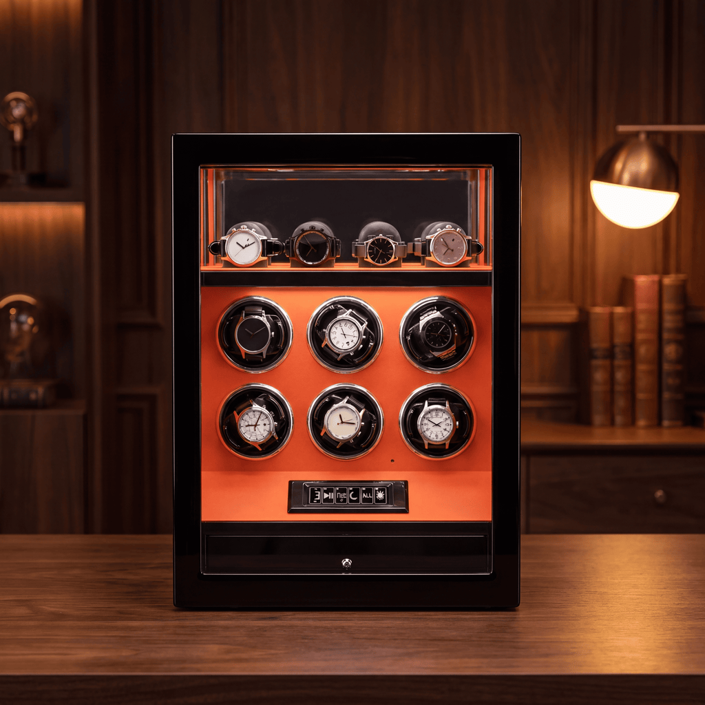 6 Watch Winder Cabinet with Fingerprint Lock, view 12