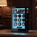 Leather Watch Winder for 9 Watches