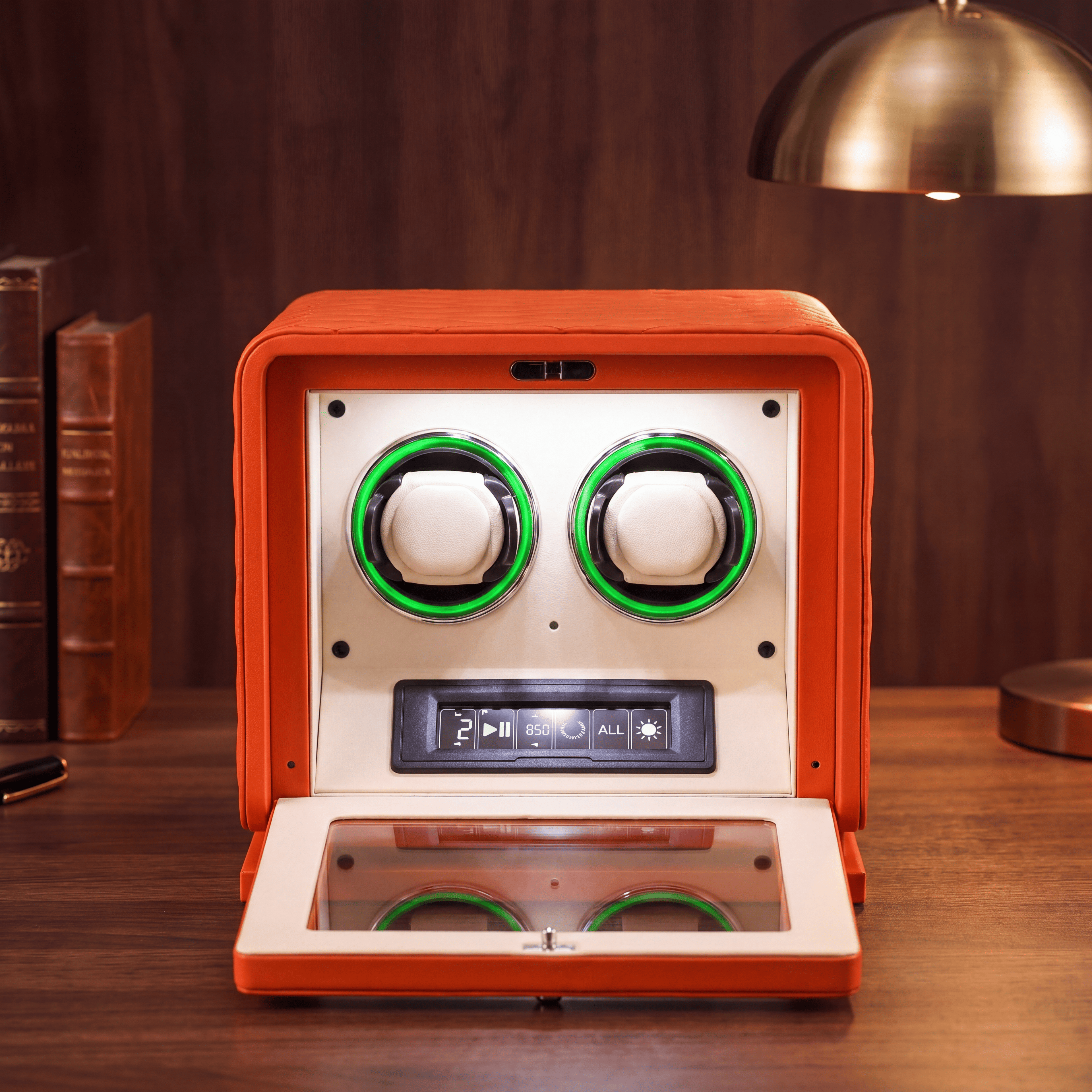 Leather Watch Winder for 2 Watches, view 2