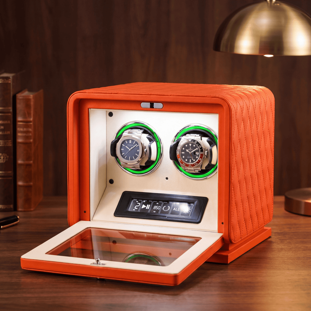 Leather Watch Winder for 2 Watches