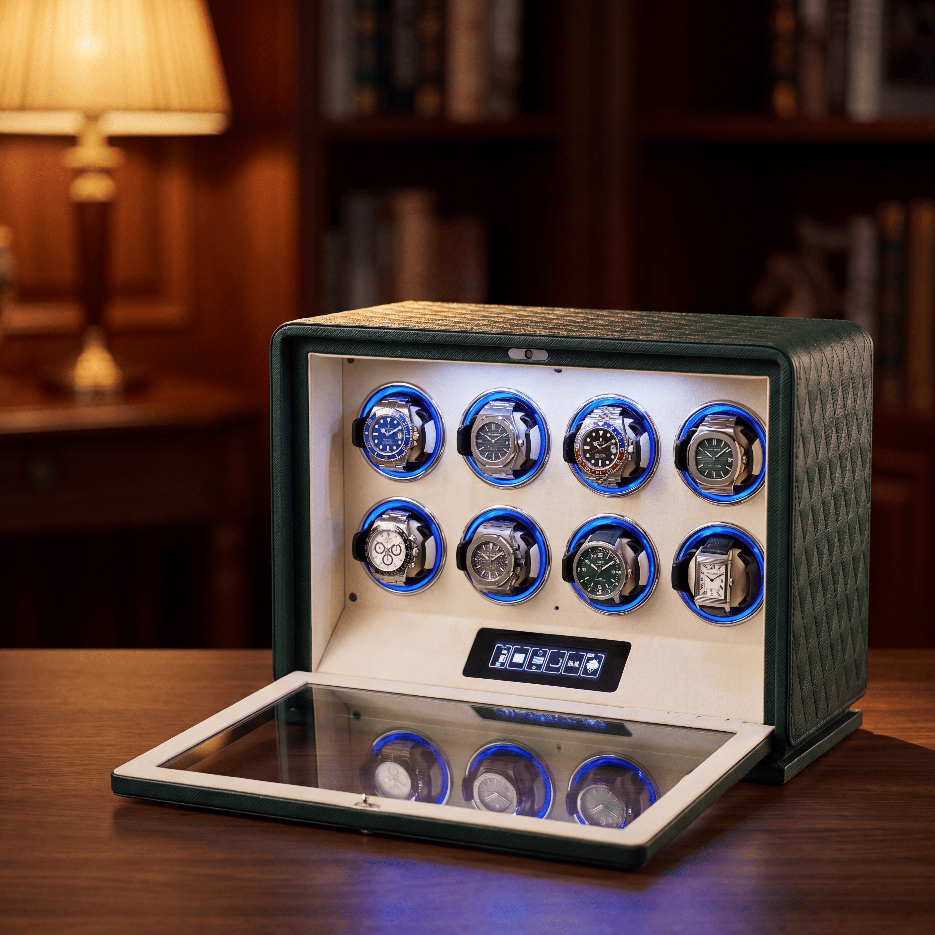 8 Watch Winder Display Case, Leather, view 10