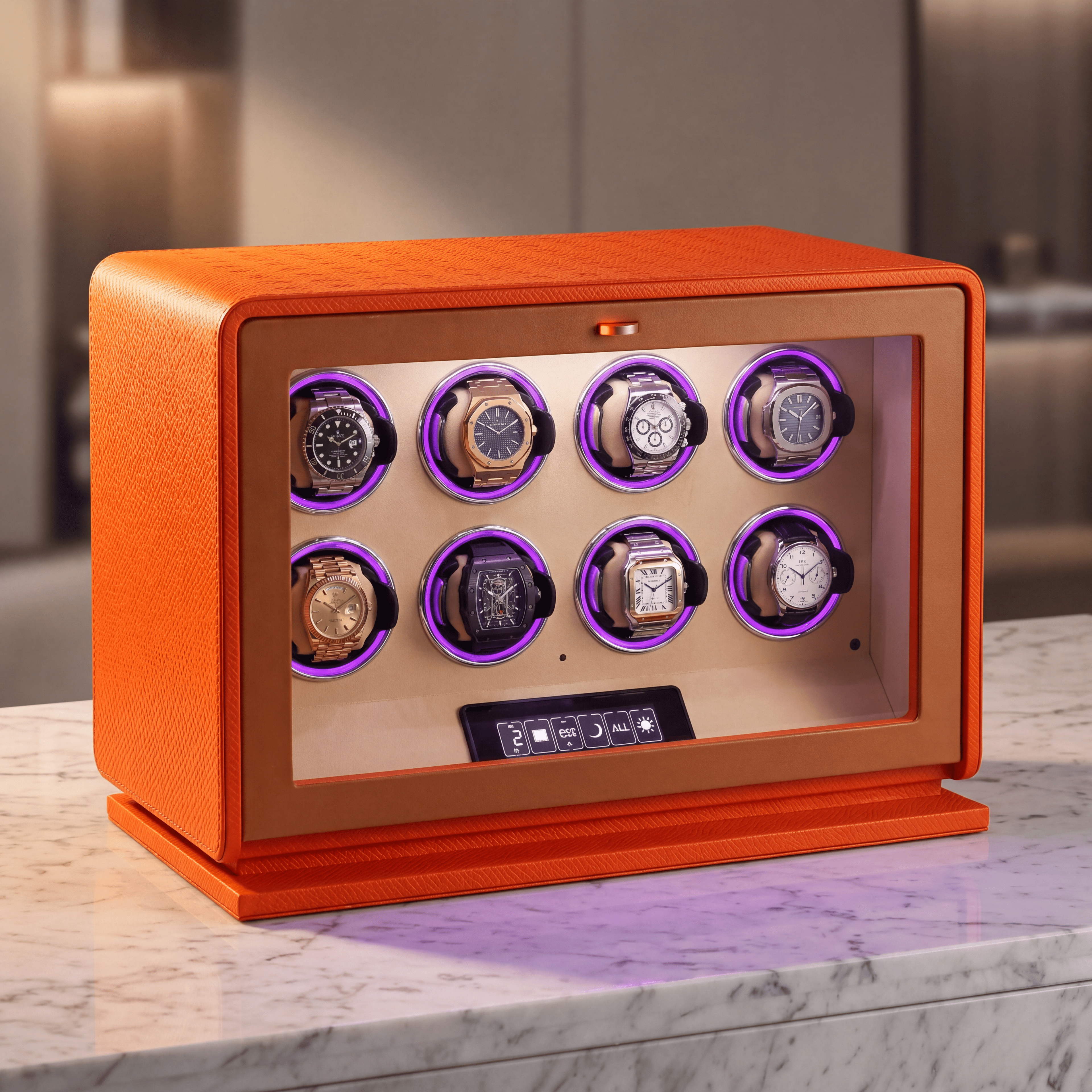 Leather Watch Winder for 8 Watches, view 2