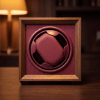 Walnut Single Watch Winder, Bordeaux Interior, view 2