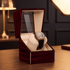 Single Watch Winder, Wood and Glass, view 6