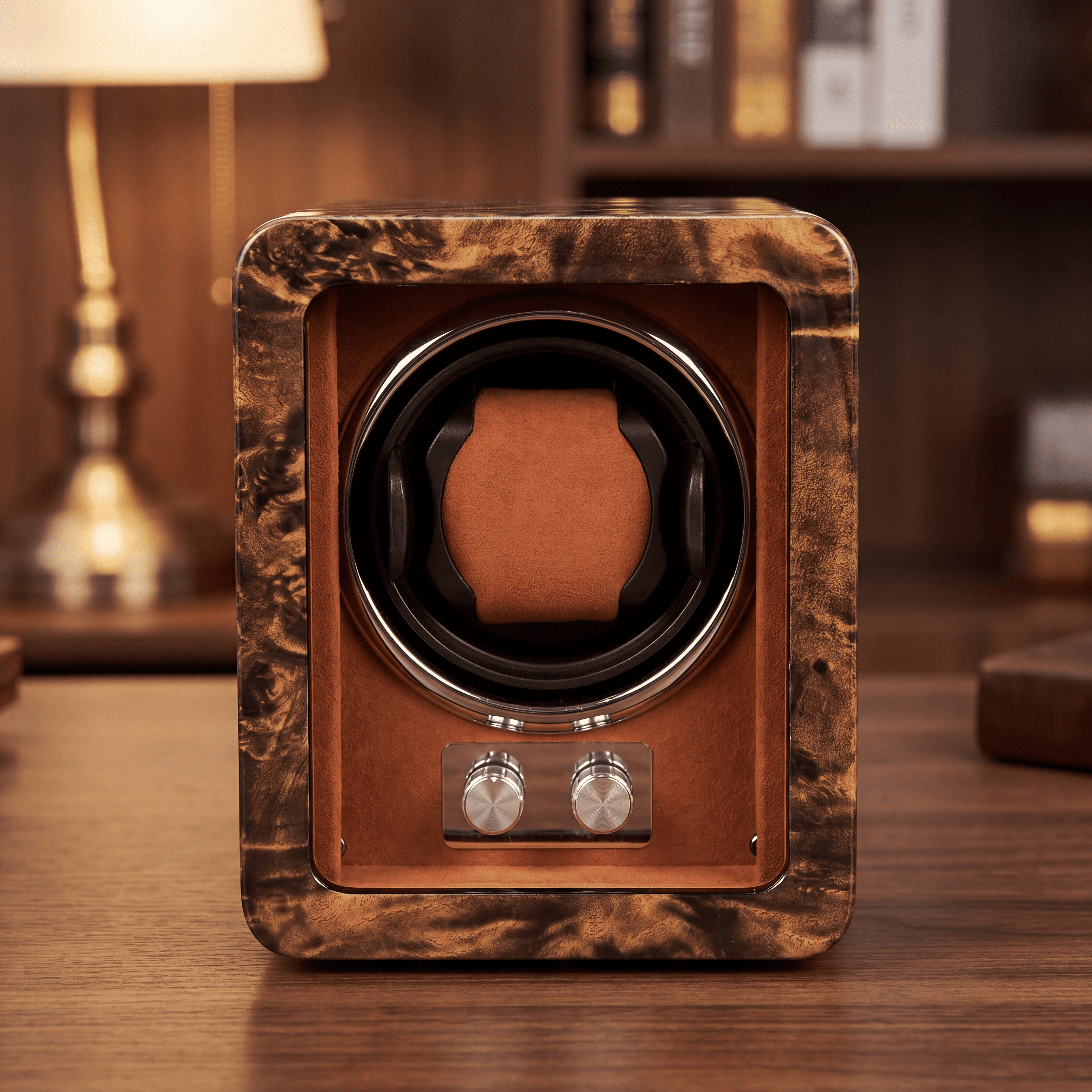Burl Wood Single Watch Winder, view 2