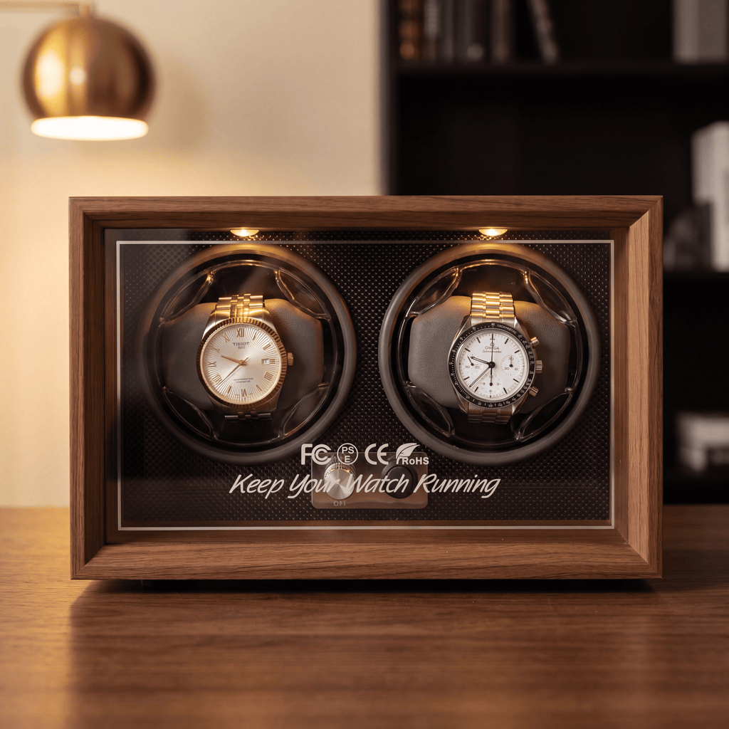 Double Watch Winder with LED Lighting