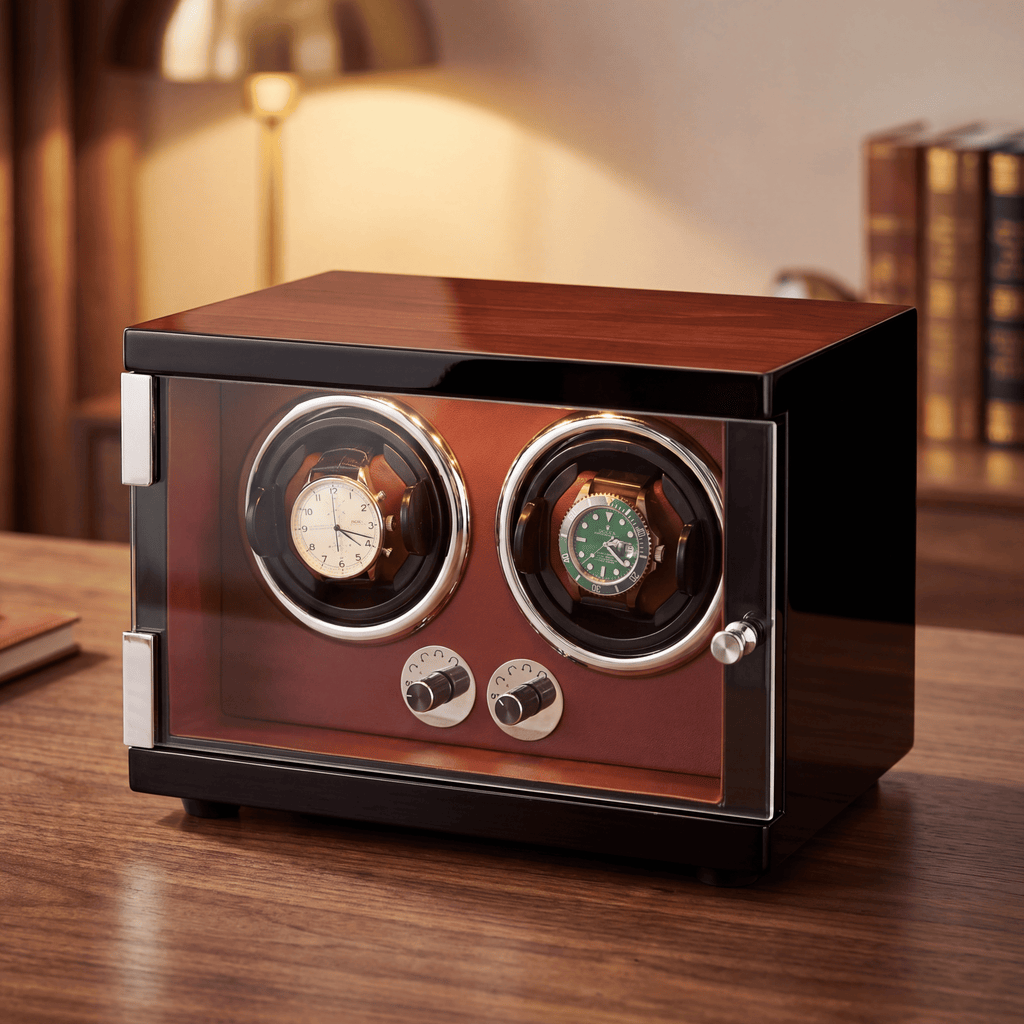 Red Watch Winder for 2 Watches