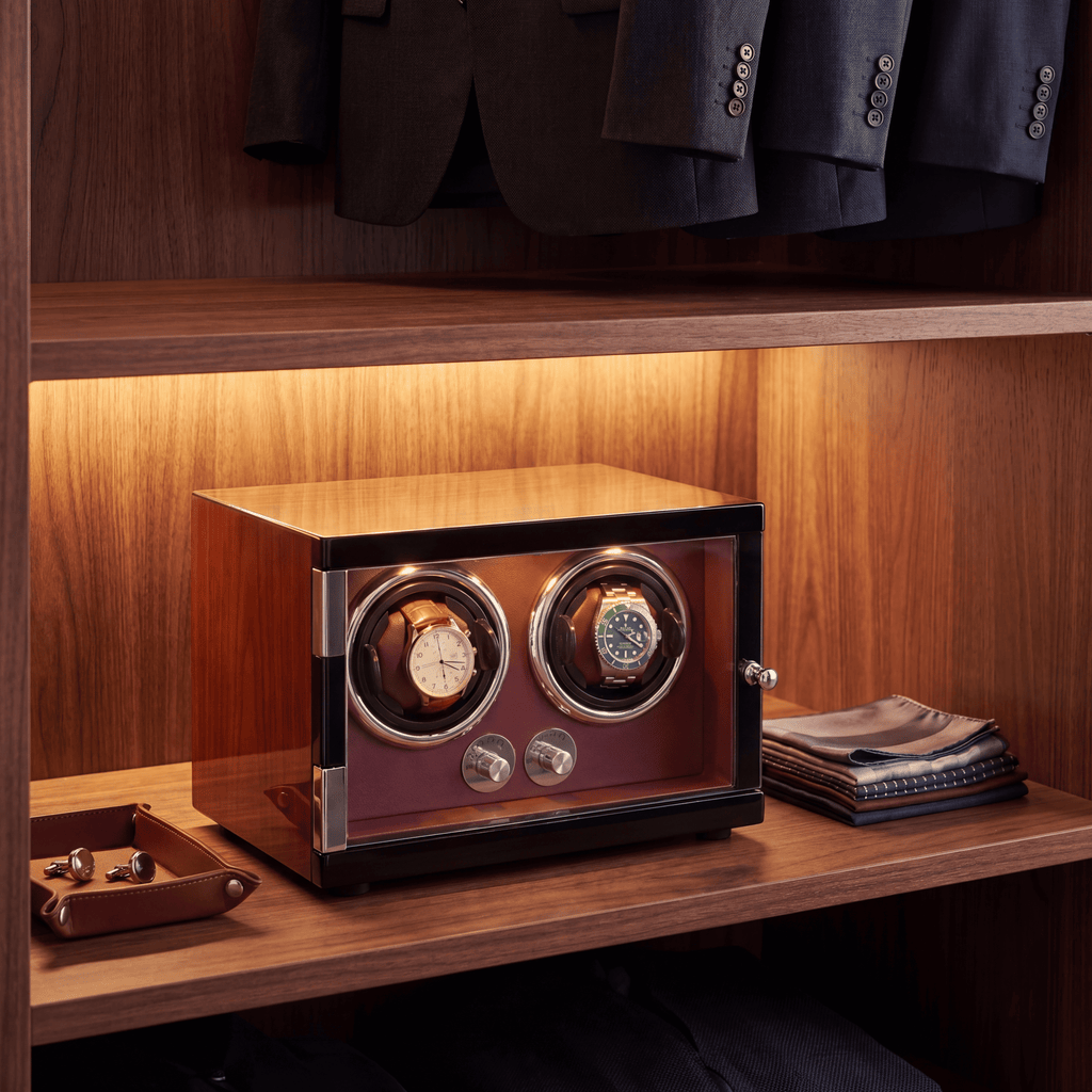 Red Watch Winder for 2 Watches, view 5