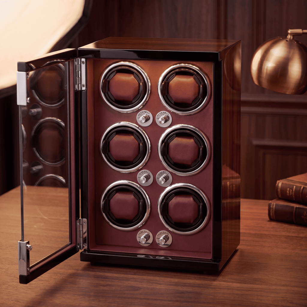 Red Watch Winder for 6 Watches, view 2