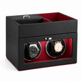 Double Watch Winder with Jewelry Box, Red