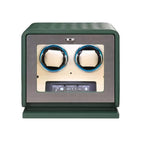 Green Leather Watch Winder for 2 Watches, view 5