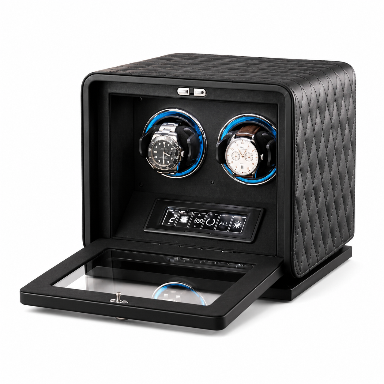 Double Watch Winder Display Case