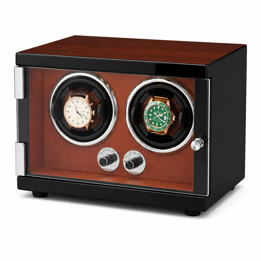 Red Watch Winder for 2 Watches