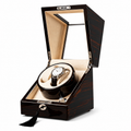 Double Watch Winder, Wood and Glass