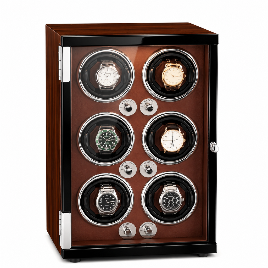 Red Watch Winder for 6 Watches