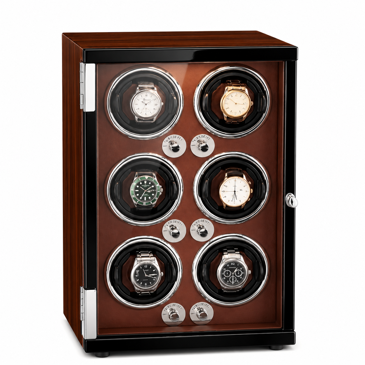 Red Watch Winder for 6 Watches