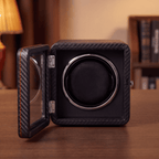 Carbon Single Watch Winder, Red Stitching, view 2