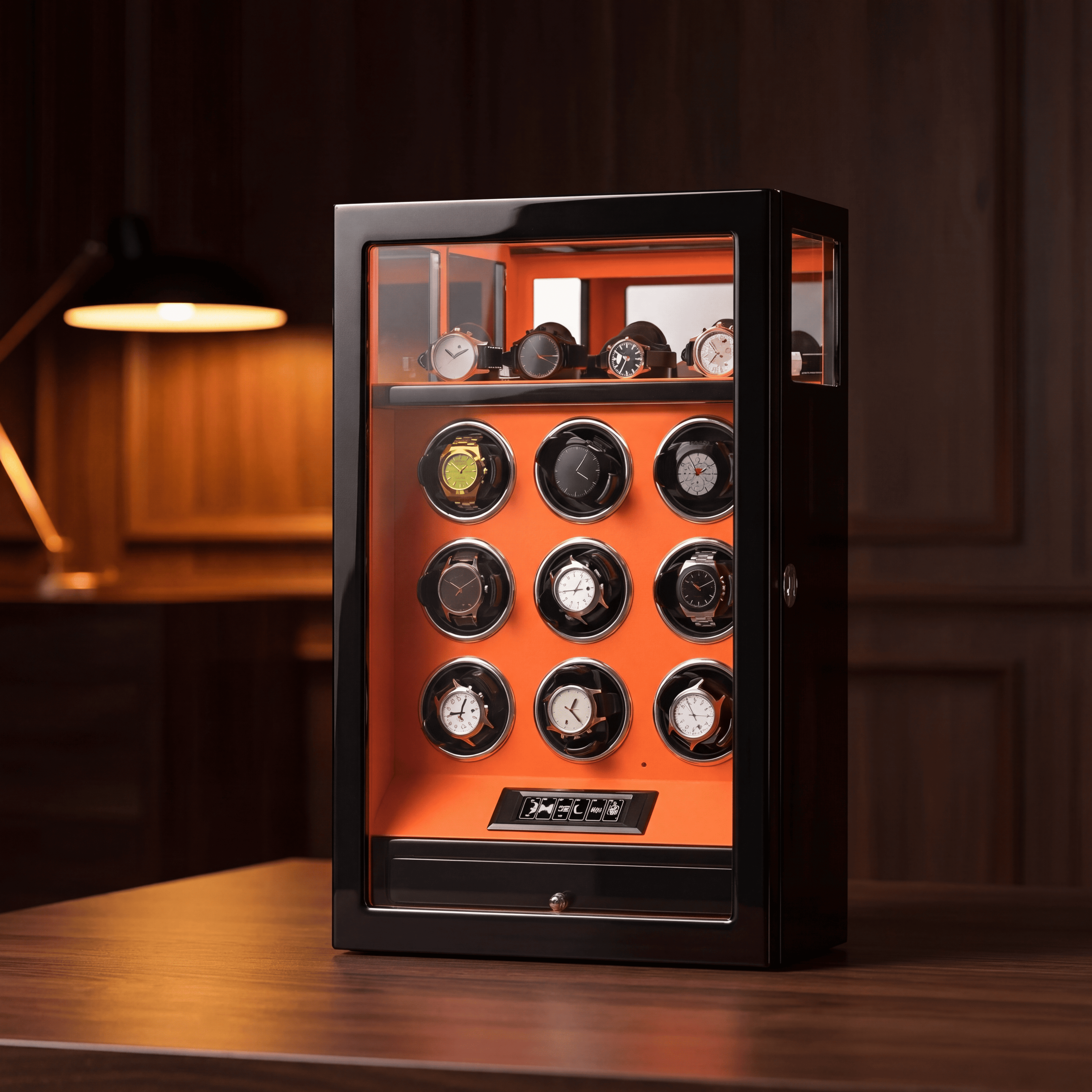 Leather Watch Winder for 9 Watches, view 12
