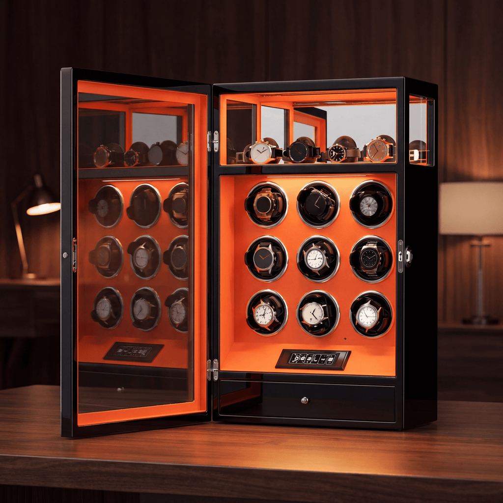 Leather Watch Winder for 9 Watches, view 14