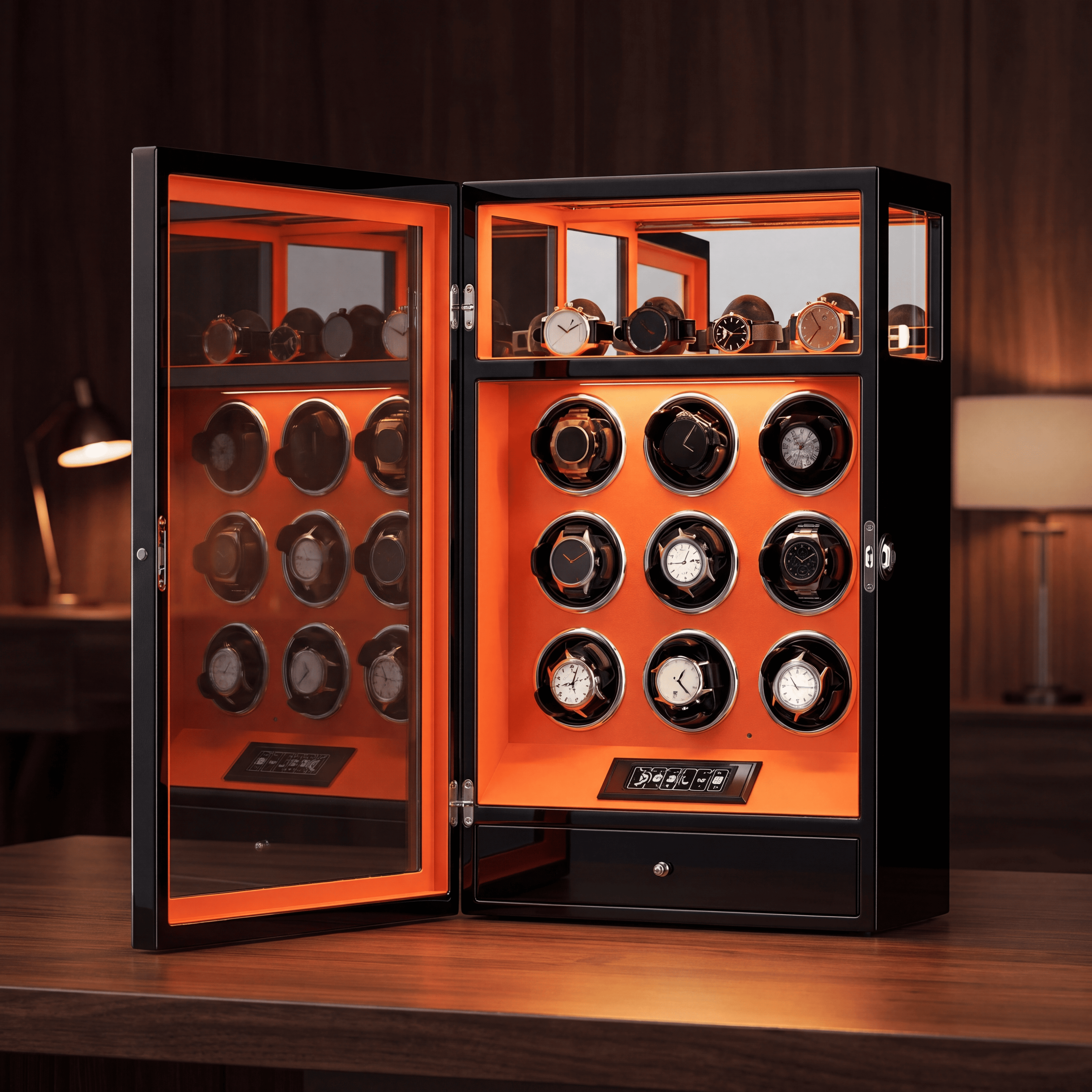 Leather Watch Winder for 9 Watches, view 14