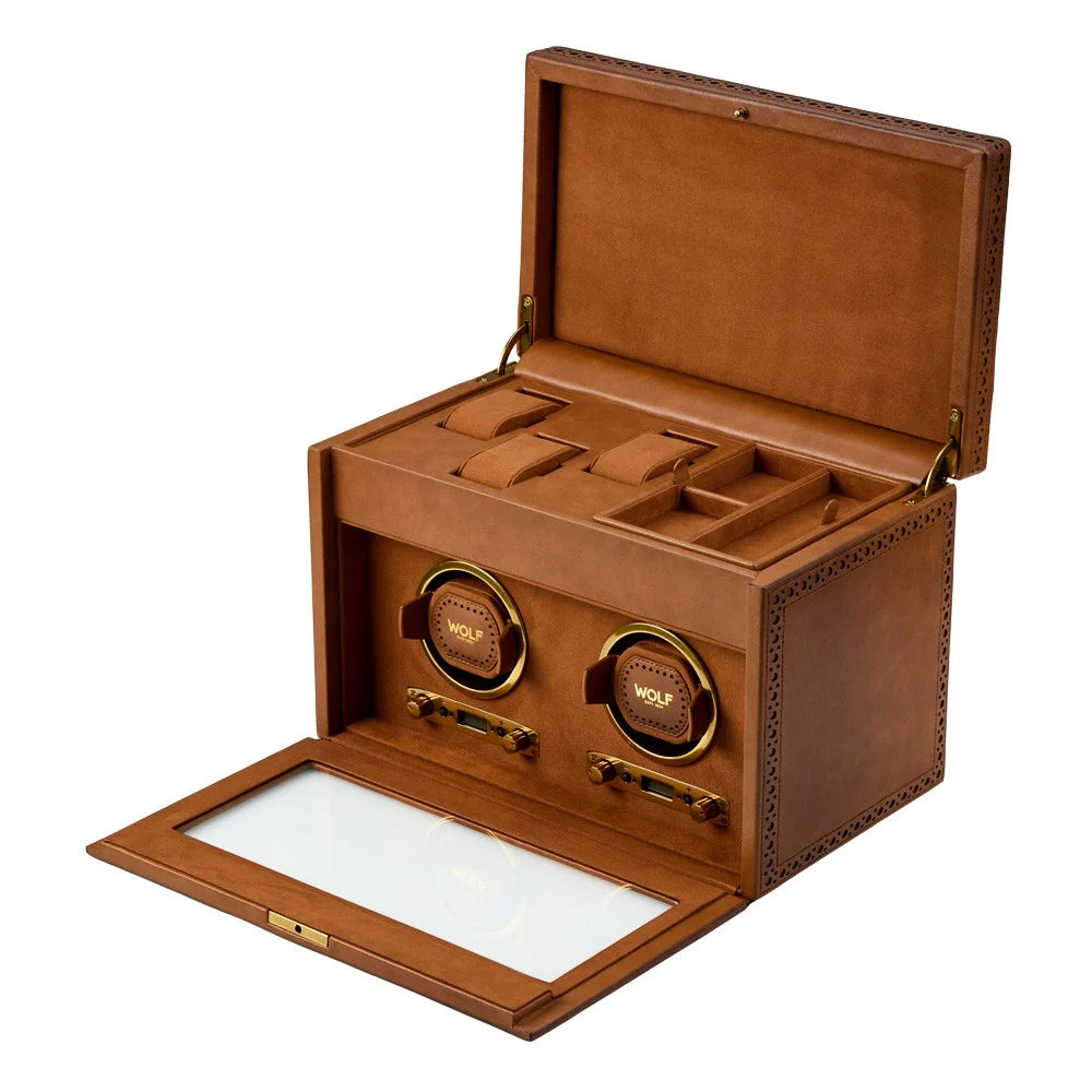 Brogue Leather Watch Winder – Double