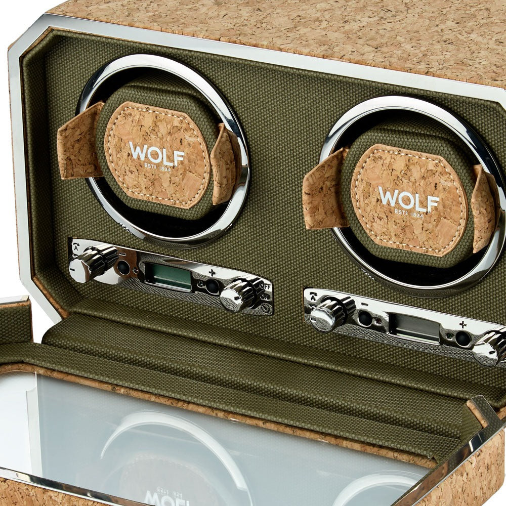 Cork & Carbon Watch Winder – Double