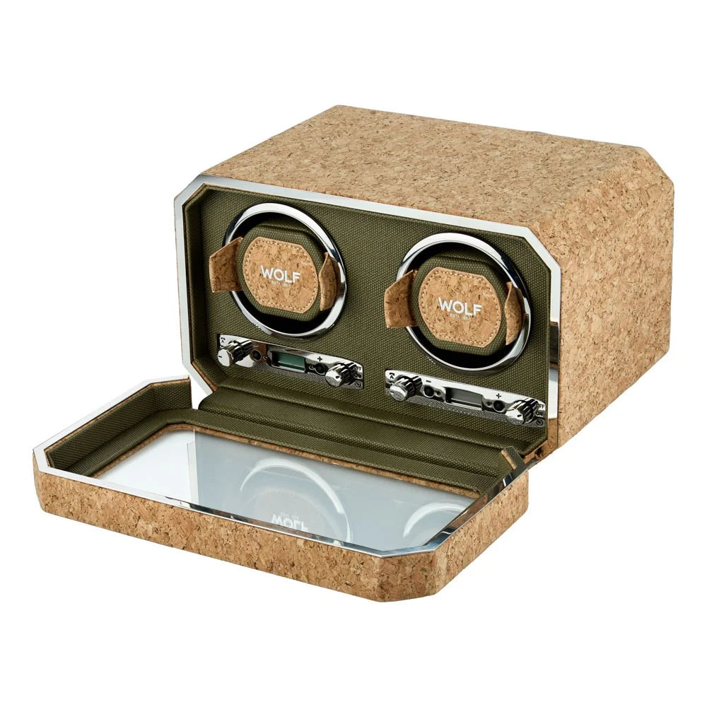 Cork & Carbon Watch Winder – Double