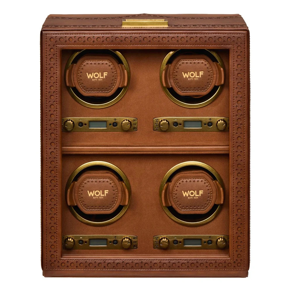Brogue Leather Watch Winder – Quad
