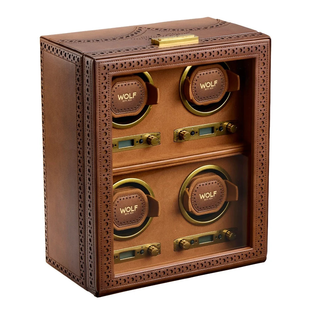 Brogue Leather Watch Winder – Quad