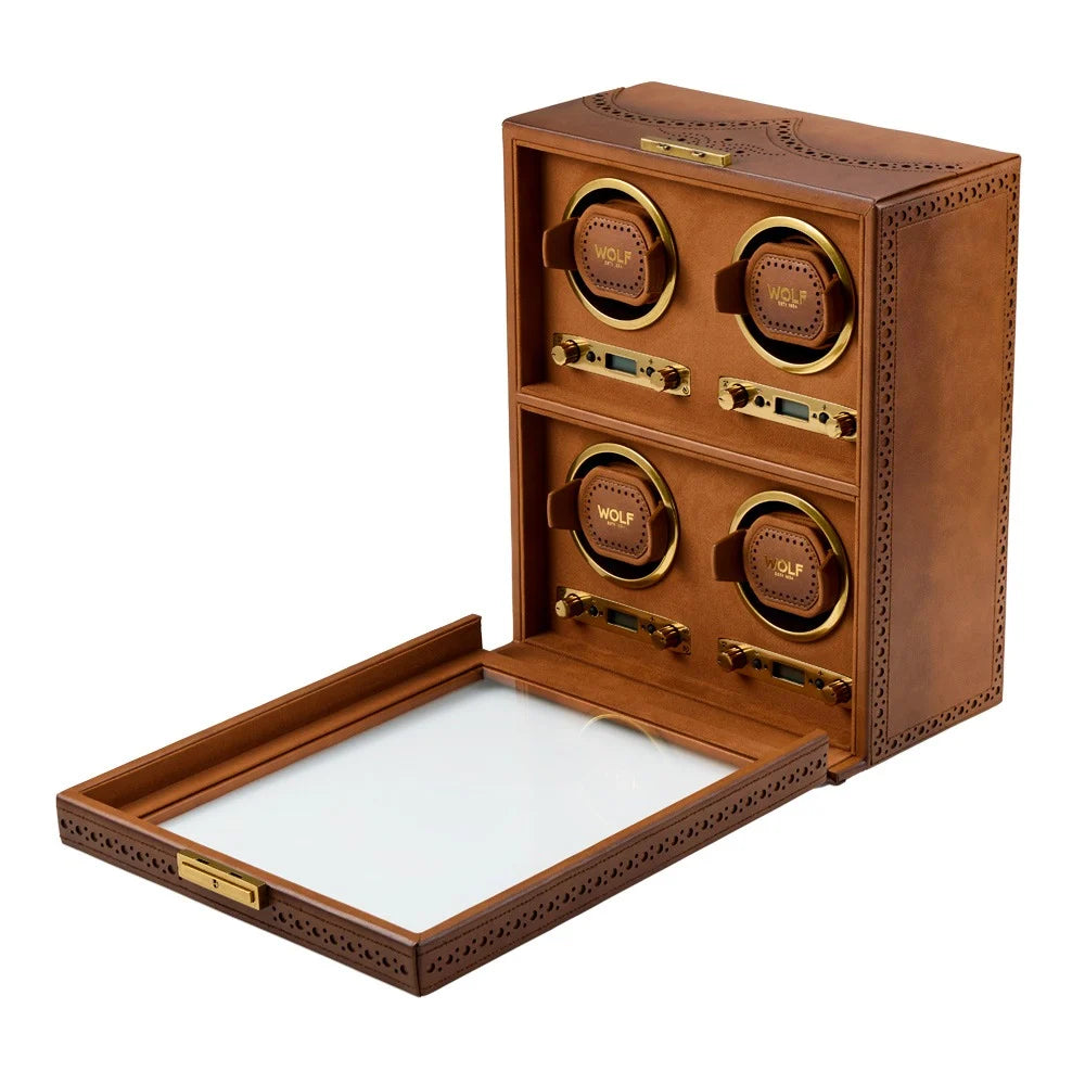 Brogue Leather Watch Winder – Quad