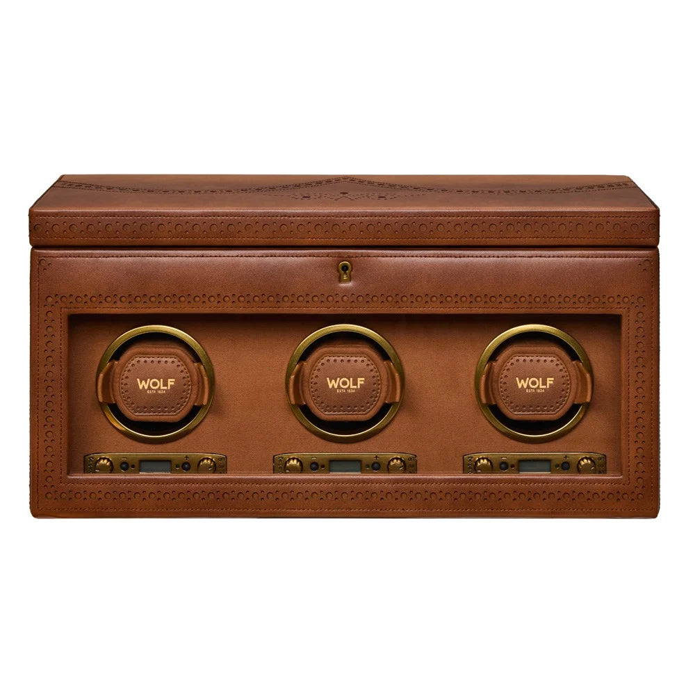 Brogue Leather Watch Winder – Triple