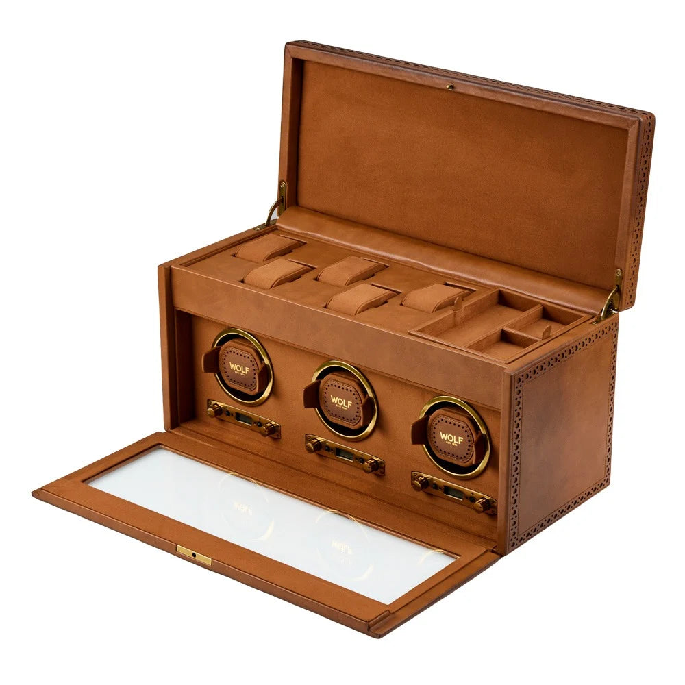 Brogue Leather Watch Winder – Triple