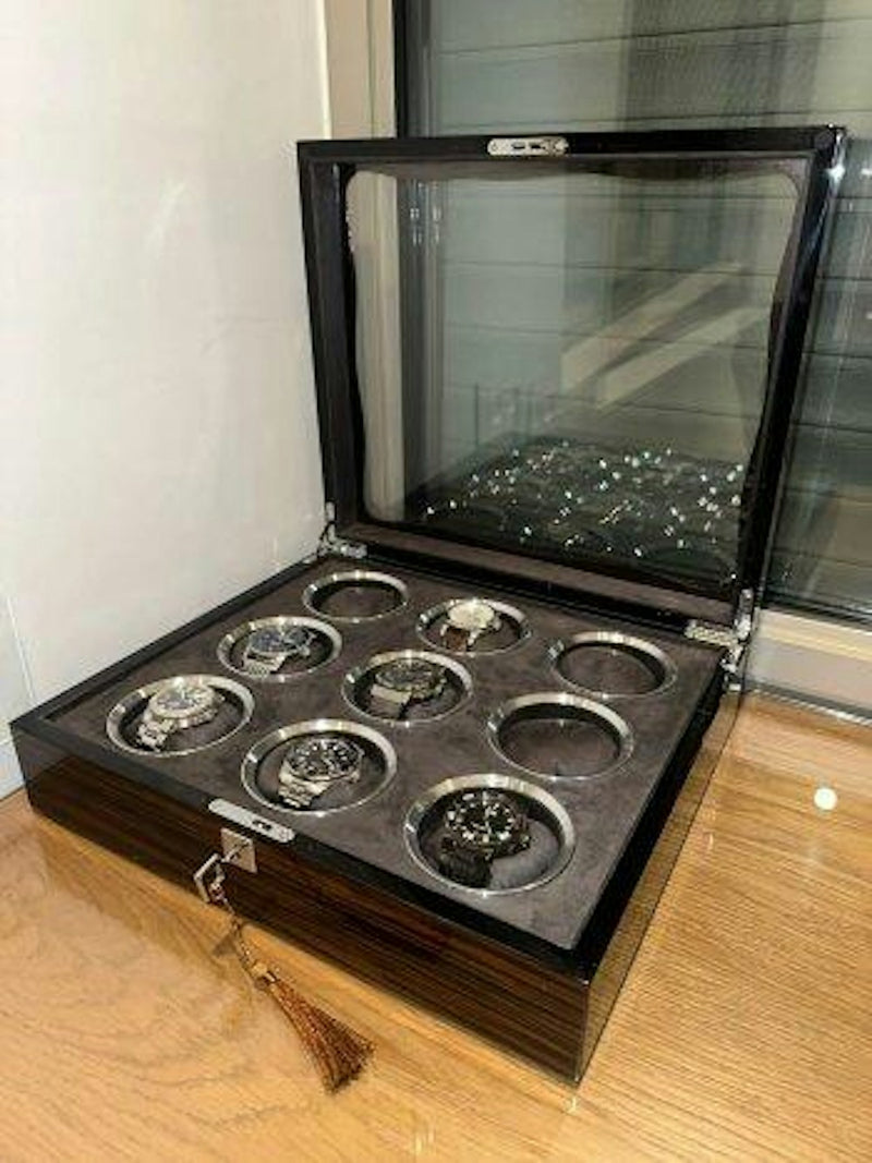 Watch storage box filled with automatic watches